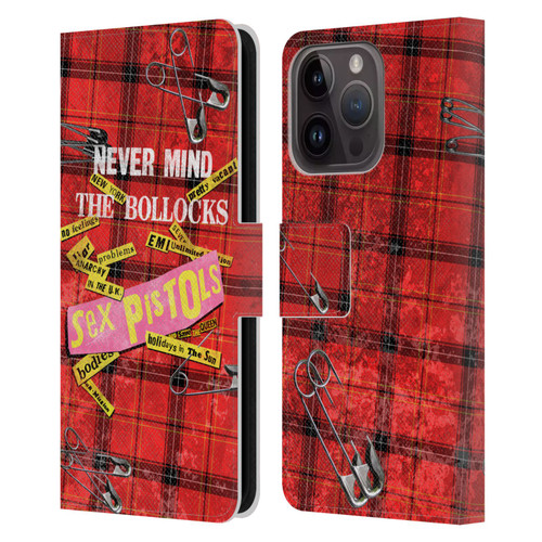 Sex Pistols Band Art Tartan Print Song Art Leather Book Wallet Case Cover For Apple iPhone 15 Pro