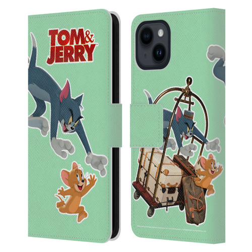 Tom And Jerry Movie (2021) Graphics Characters 1 Leather Book Wallet Case Cover For Apple iPhone 15