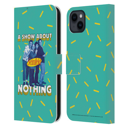 Seinfeld Graphics A Show About Nothing Leather Book Wallet Case Cover For Apple iPhone 15 Plus
