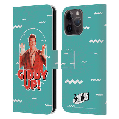 Seinfeld Graphics Giddy Up! Leather Book Wallet Case Cover For Apple iPhone 15 Pro Max