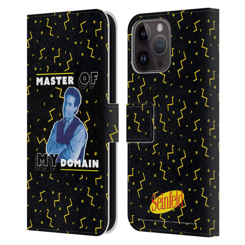 Seinfeld Graphics Master Of My Domain Leather Book Wallet Case Cover For Apple iPhone 15 Pro Max