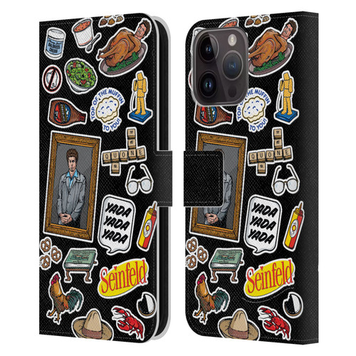Seinfeld Graphics Sticker Collage Leather Book Wallet Case Cover For Apple iPhone 15 Pro Max