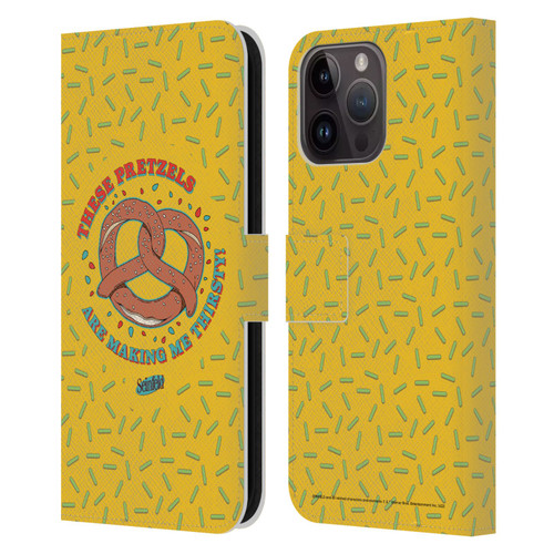 Seinfeld Graphics These Pretzels Leather Book Wallet Case Cover For Apple iPhone 15 Pro Max