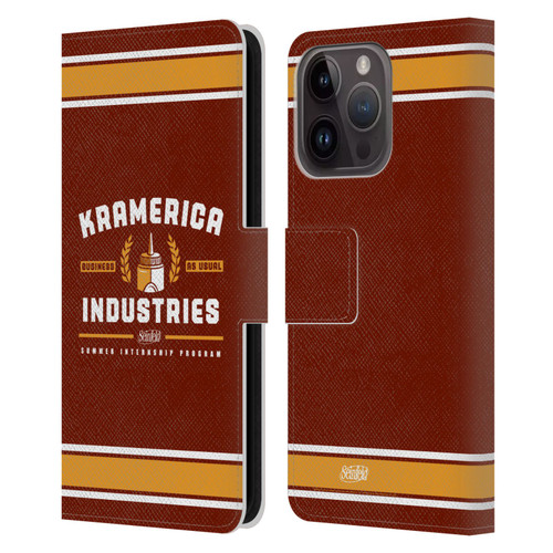Seinfeld Graphics Kramerica Industries Leather Book Wallet Case Cover For Apple iPhone 15 Pro
