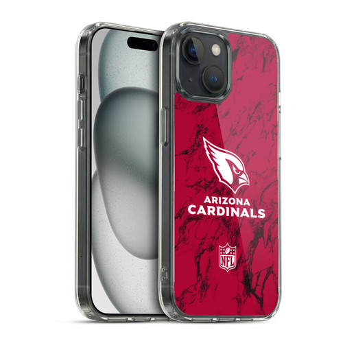 NFL Arizona Cardinals Graphics Coloured Marble Soft Gel Case for Apple iPhone 15 & MagSafe