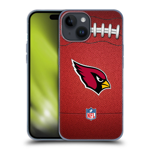 NFL Arizona Cardinals Graphics Football Soft Gel Case for Apple iPhone 15