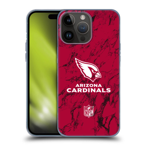 NFL Arizona Cardinals Graphics Coloured Marble Soft Gel Case for Apple iPhone 15 Pro Max
