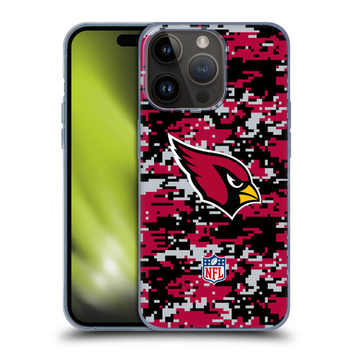 NFL Arizona Cardinals Graphics Digital Camouflage Soft Gel Case for Apple iPhone 15 Pro