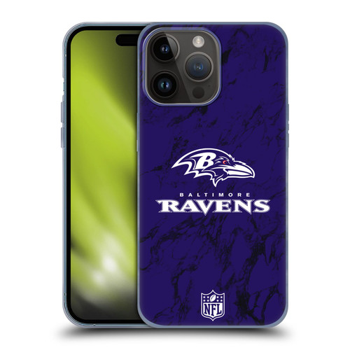 NFL Baltimore Ravens Graphics Coloured Marble Soft Gel Case for Apple iPhone 15 Pro Max