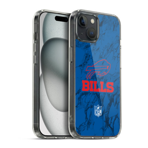 NFL Buffalo Bills Graphics Coloured Marble Soft Gel Case for Apple iPhone 15 Plus & MagSafe