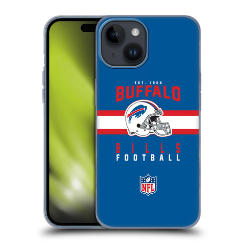 NFL Buffalo Bills Graphics Helmet Typography Soft Gel Case for Apple iPhone 15