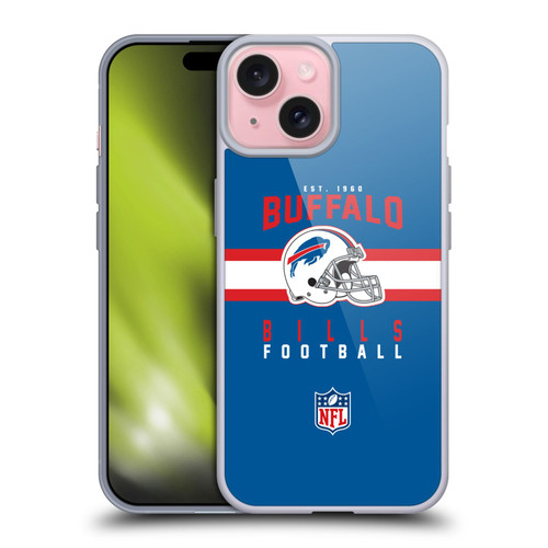 NFL Buffalo Bills Graphics Helmet Typography Soft Gel Case for Apple iPhone 15