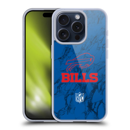 NFL Buffalo Bills Graphics Coloured Marble Soft Gel Case for Apple iPhone 15 Pro