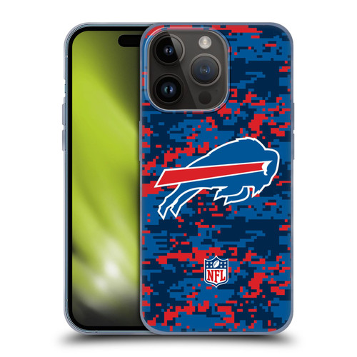 NFL Buffalo Bills Graphics Digital Camouflage Soft Gel Case for Apple iPhone 15 Pro