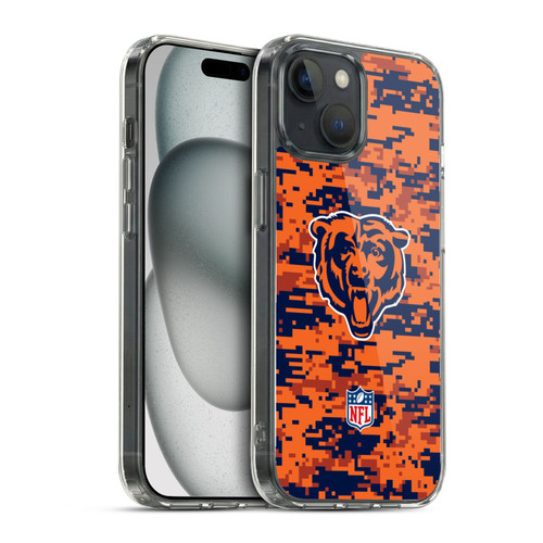 NFL Chicago Bears Graphics Digital Camouflage Soft Gel Case for Apple iPhone 15