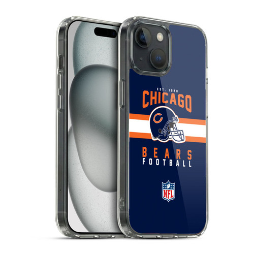NFL Chicago Bears Graphics Helmet Typography Soft Gel Case for Apple iPhone 15