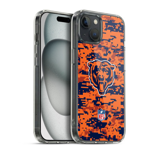 NFL Chicago Bears Graphics Digital Camouflage Soft Gel Case for Apple iPhone 15 Plus