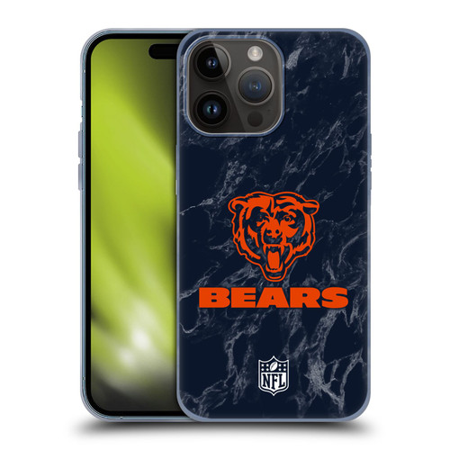 NFL Chicago Bears Graphics Coloured Marble Soft Gel Case for Apple iPhone 15 Pro Max