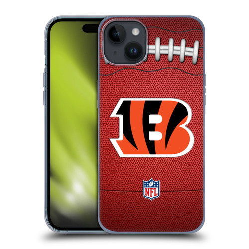 NFL Cincinnati Bengals Graphics Football Soft Gel Case for Apple iPhone 15 Plus