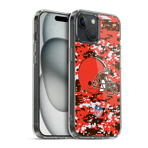 NFL Cleveland Browns Graphics Digital Camouflage Soft Gel Case for Apple iPhone 15 & MagSafe