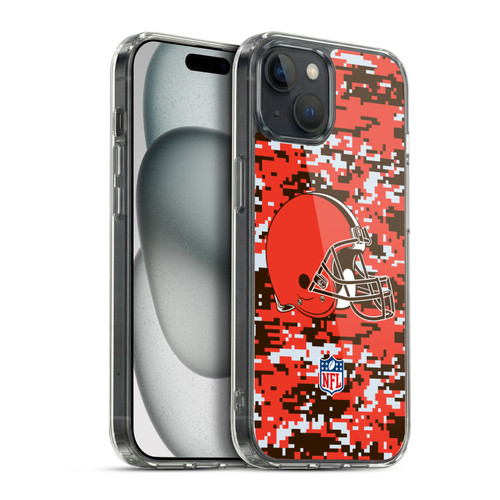 NFL Cleveland Browns Graphics Digital Camouflage Soft Gel Case for Apple iPhone 15 Plus & MagSafe