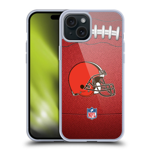 NFL Cleveland Browns Graphics Football Soft Gel Case for Apple iPhone 15 Plus