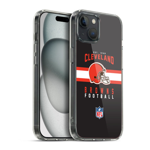 NFL Cleveland Browns Graphics Helmet Typography Soft Gel Case for Apple iPhone 15 Plus & MagSafe