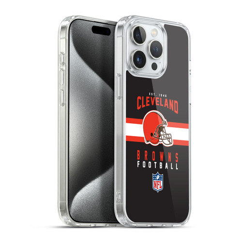 NFL Cleveland Browns Graphics Helmet Typography Soft Gel Case for Apple iPhone 15 Pro Max & MagSafe