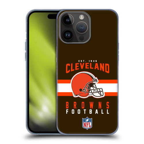 NFL Cleveland Browns Graphics Helmet Typography Soft Gel Case for Apple iPhone 15 Pro Max