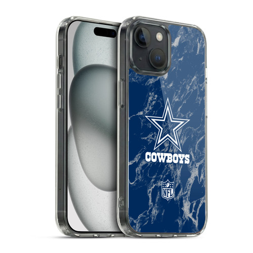 NFL Dallas Cowboys Graphics Coloured Marble Soft Gel Case for Apple iPhone 15 & MagSafe