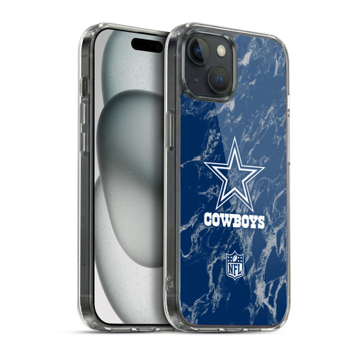 NFL Dallas Cowboys Graphics Coloured Marble Soft Gel Case for Apple iPhone 15 Plus & MagSafe
