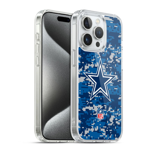 NFL Dallas Cowboys Graphics Digital Camouflage Soft Gel Case for Apple iPhone 15 Pro & MagSafe