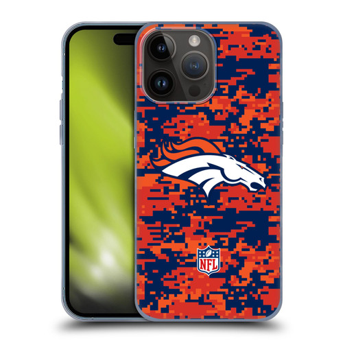 NFL Denver Broncos Graphics Digital Camouflage Soft Gel Case for Apple iPhone 15 Pro Max