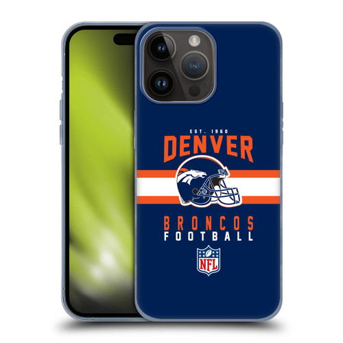 NFL Denver Broncos Graphics Helmet Typography Soft Gel Case for Apple iPhone 15 Pro Max