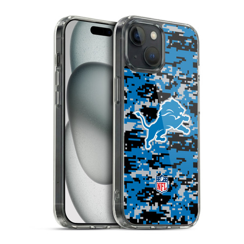 NFL Detroit Lions Graphics Digital Camouflage Soft Gel Case for Apple iPhone 15 & MagSafe