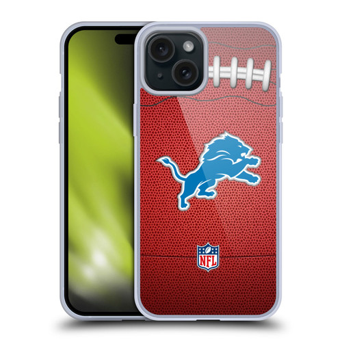 NFL Detroit Lions Graphics Football Soft Gel Case for Apple iPhone 15 Plus NFL Detroit Lions Graphics Football Soft Gel Case for Apple iPhone 15 Plus