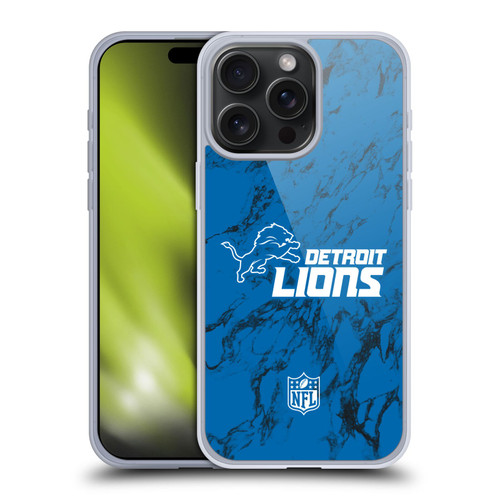 NFL Detroit Lions Graphics Coloured Marble Soft Gel Case for Apple iPhone 15 Pro Max NFL Detroit Lions Graphics Coloured Marble Soft Gel Case for Apple iPhone 15 Pro Max