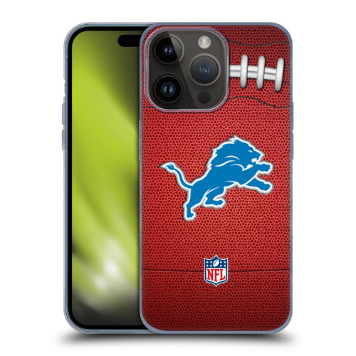 NFL Detroit Lions Graphics Football Soft Gel Case for Apple iPhone 15 Pro
