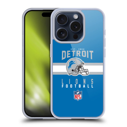 NFL Detroit Lions Graphics Helmet Typography Soft Gel Case for Apple iPhone 15 Pro NFL Detroit Lions Graphics Helmet Typography Soft Gel Case for Apple iPhone 15 Pro