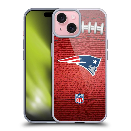 NFL New England Patriots Graphics Football Soft Gel Case for Apple iPhone 15 NFL New England Patriots Graphics Football Soft Gel Case for Apple iPhone 15