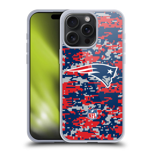 NFL New England Patriots Graphics Digital Camouflage Soft Gel Case for Apple iPhone 15 Pro Max