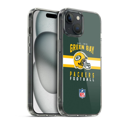NFL Green Bay Packers Graphics Helmet Typography Soft Gel Case for Apple iPhone 15