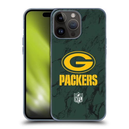 NFL Green Bay Packers Graphics Coloured Marble Soft Gel Case for Apple iPhone 15 Pro Max