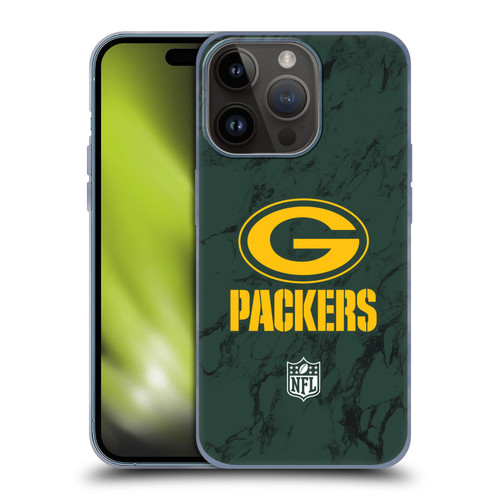 NFL Green Bay Packers Graphics Coloured Marble Soft Gel Case for Apple iPhone 15 Pro