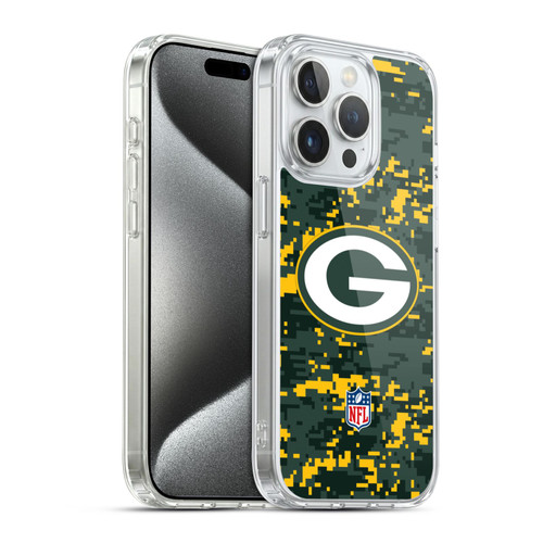 NFL Green Bay Packers Graphics Digital Camouflage Soft Gel Case for Apple iPhone 15 Pro
