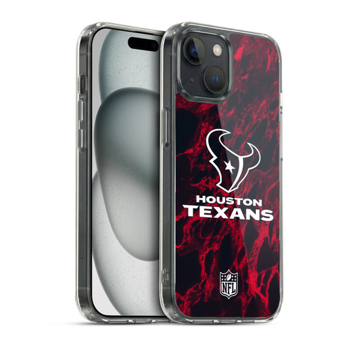 NFL Houston Texans Graphics Coloured Marble Soft Gel Case for Apple iPhone 15 & MagSafe