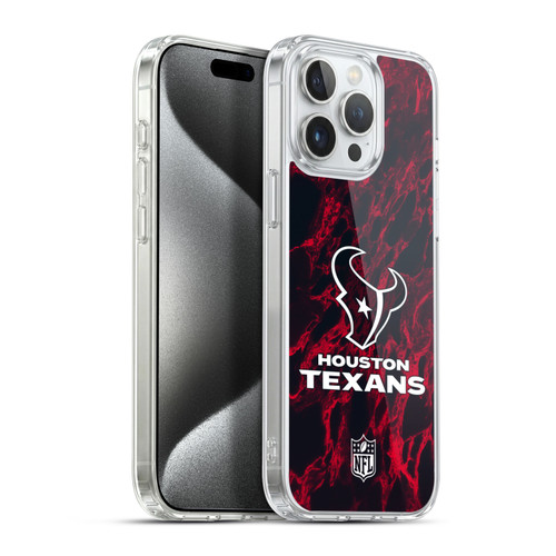 NFL Houston Texans Graphics Coloured Marble Soft Gel Case for Apple iPhone 15 Pro Max & MagSafe