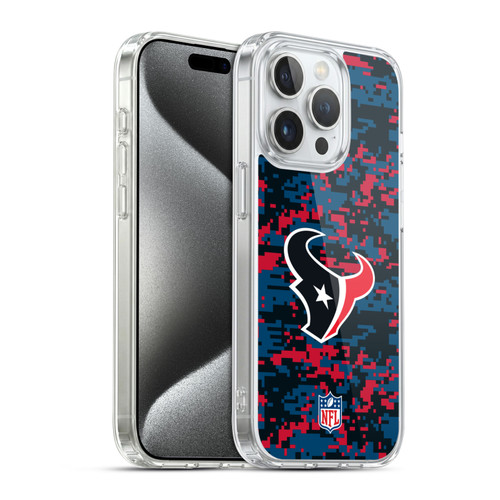 NFL Houston Texans Graphics Digital Camouflage Soft Gel Case for Apple iPhone 15 Pro & MagSafe