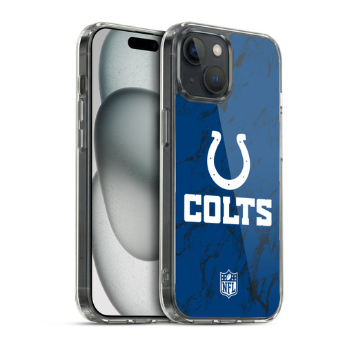 NFL Indianapolis Colts Graphics Coloured Marble Soft Gel Case for Apple iPhone 15 & MagSafe