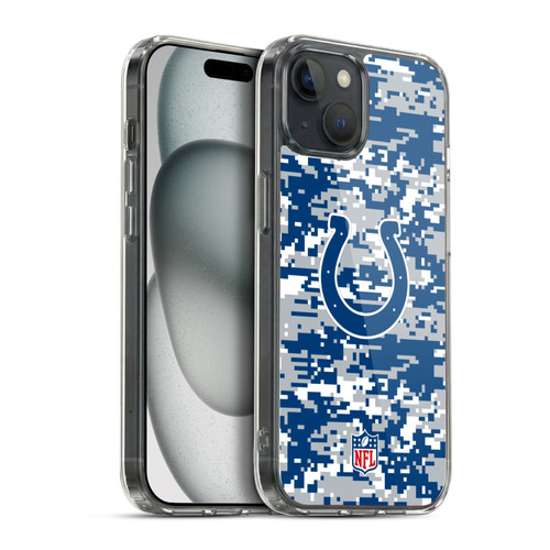 NFL Indianapolis Colts Graphics Digital Camouflage Soft Gel Case for Apple iPhone 15 Plus & MagSafe